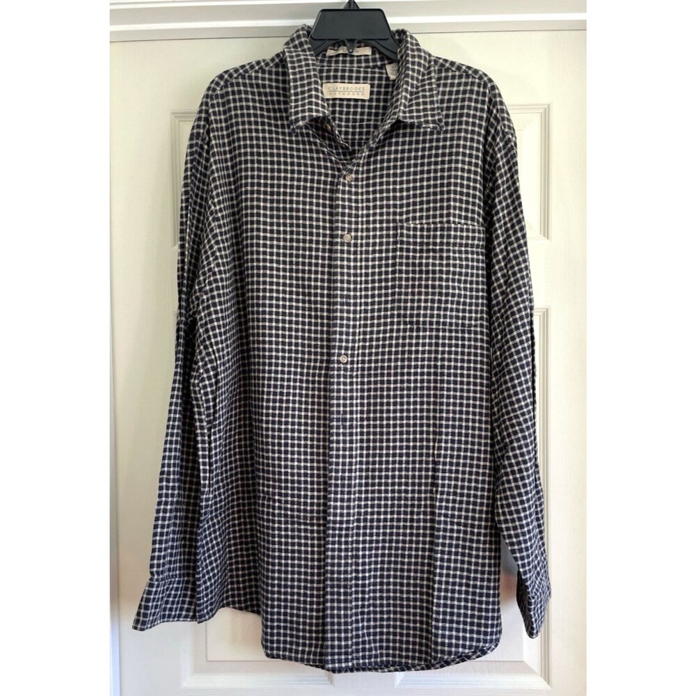 Claybrooke Outdoors Checkered Shirt Cotton Long Sleeves Men’s XLT Pocket Tall